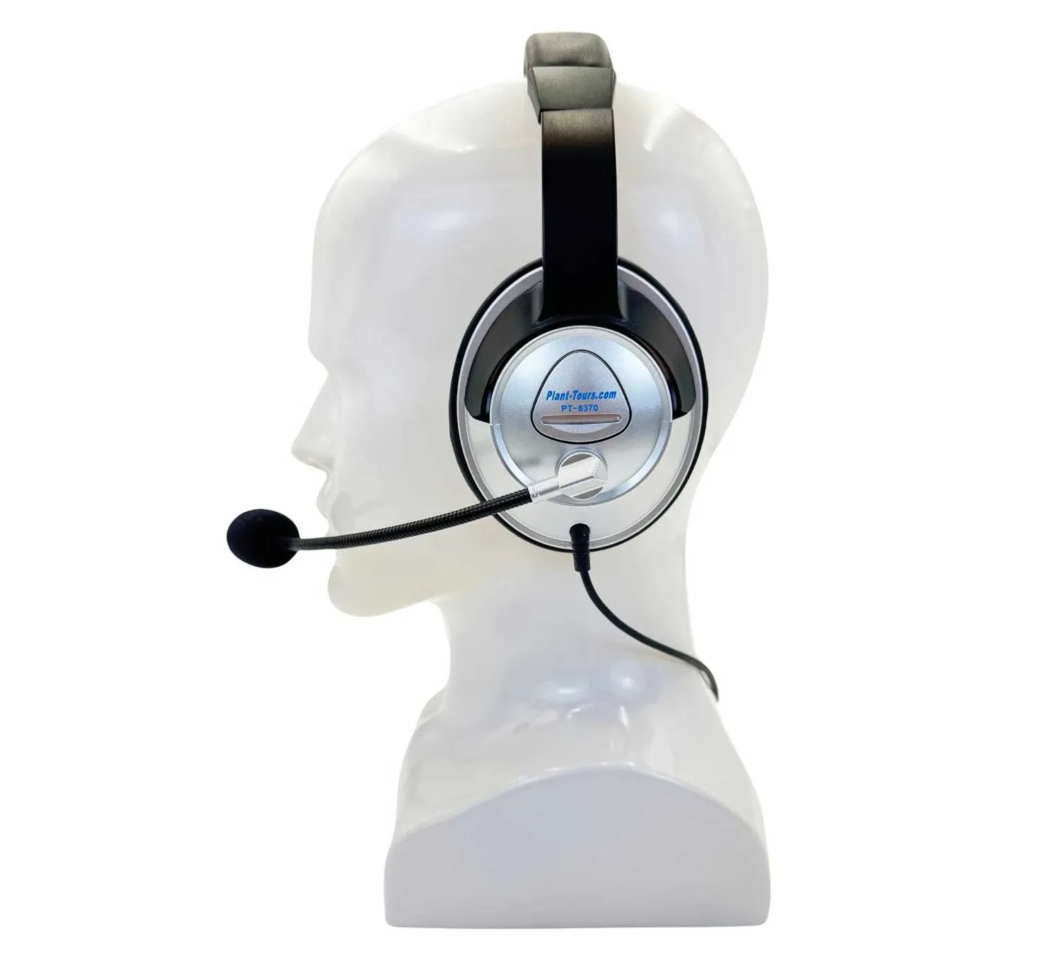 PT-6370 Multi-Guide Headset: Dual-Ear Over-the-Head Headset with Boom Microphone