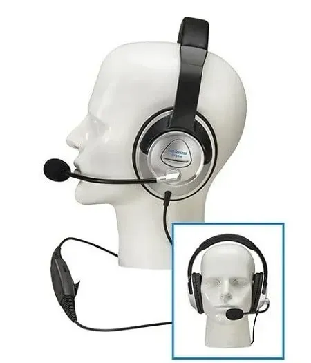 PT-5370 over-the-head guide headset with boom microphone on a mannequin